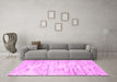 Machine Washable Solid Pink Modern Rug in a Living Room, wshcon836pnk