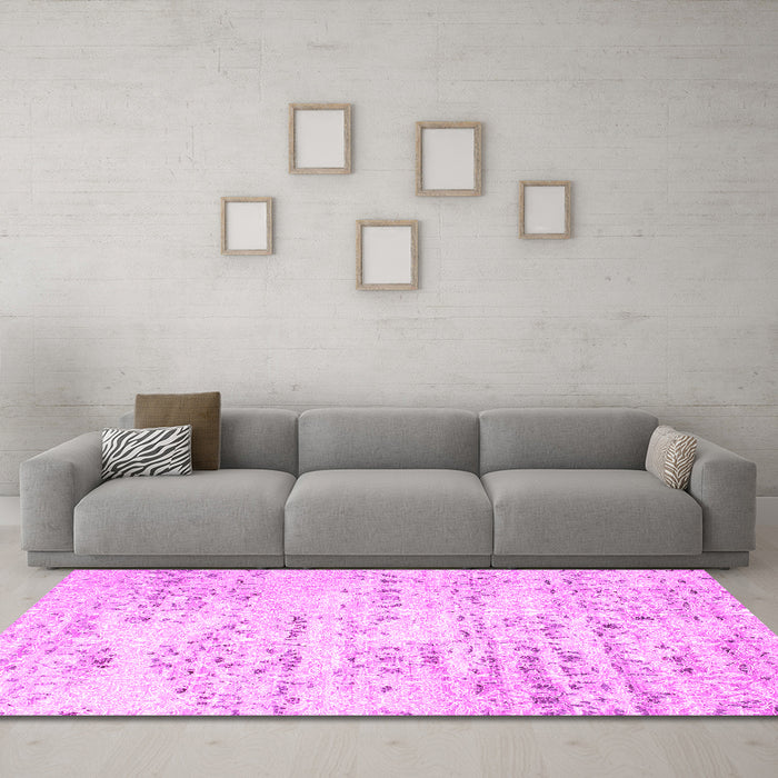 Machine Washable Solid Pink Modern Rug in a Living Room, wshcon836pnk