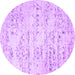 Round Solid Purple Modern Rug, con836pur