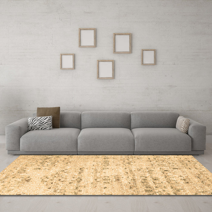 Machine Washable Solid Brown Modern Rug in a Living Room,, wshcon836brn