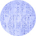 Round Solid Blue Modern Rug, con836blu