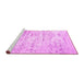 Sideview of Machine Washable Solid Pink Modern Rug, wshcon836pnk