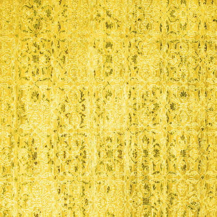 Square Machine Washable Solid Yellow Modern Rug, wshcon836yw