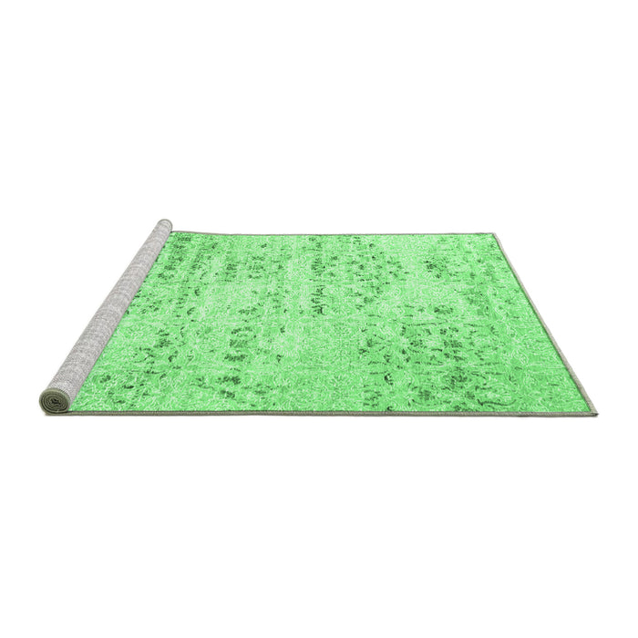 Sideview of Machine Washable Solid Emerald Green Modern Area Rugs, wshcon836emgrn