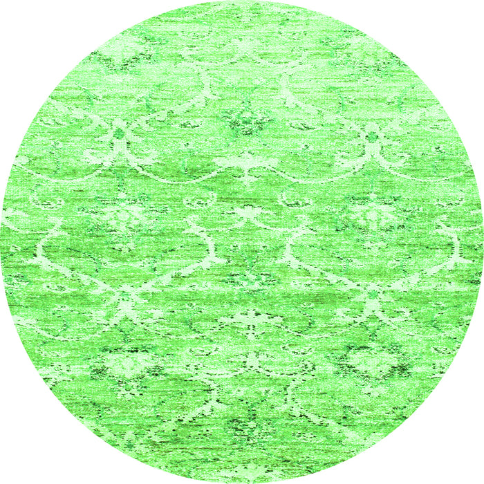 Square Abstract Green Contemporary Rug, con837grn