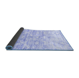 Sideview of Abstract Blue Contemporary Rug, con837blu