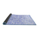 Sideview of Abstract Blue Contemporary Rug, con837blu