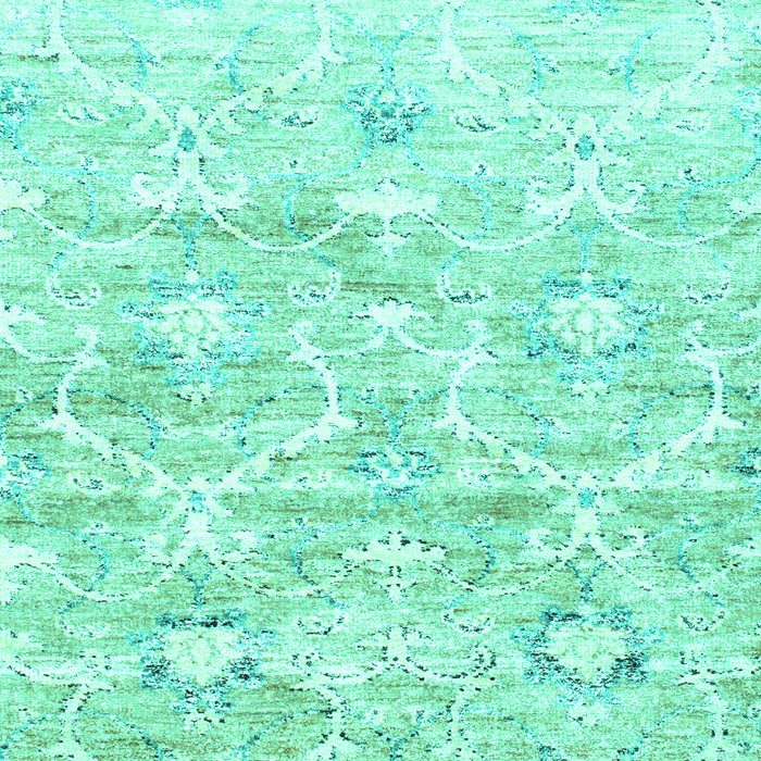 Machine Washable Abstract Turquoise Contemporary Area Rugs, wshcon837turq