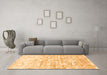 Machine Washable Abstract Orange Contemporary Area Rugs in a Living Room, wshcon837org