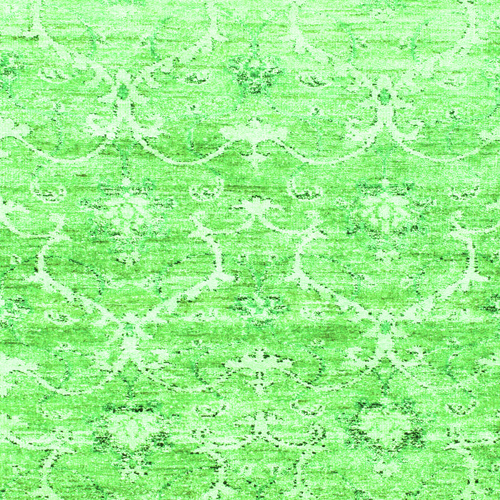 Serging Thickness of Machine Washable Abstract Green Contemporary Area Rugs, wshcon837grn