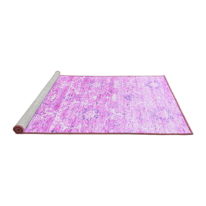 Sideview of Machine Washable Abstract Purple Contemporary Area Rugs, wshcon837pur