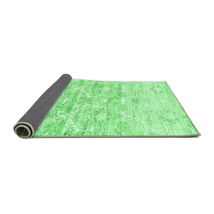 Sideview of Abstract Emerald Green Contemporary Rug, con837emgrn
