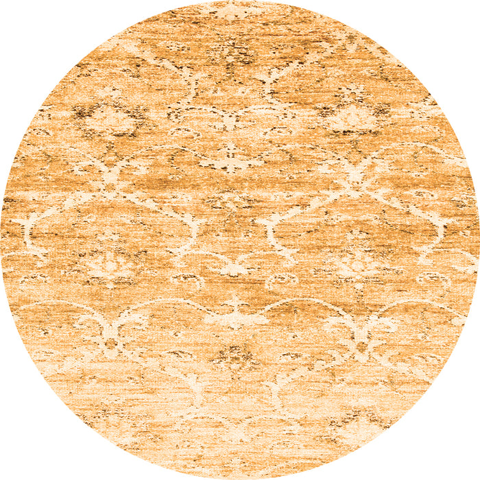 Square Abstract Orange Contemporary Rug, con837org