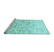 Sideview of Machine Washable Abstract Light Blue Contemporary Rug, wshcon837lblu