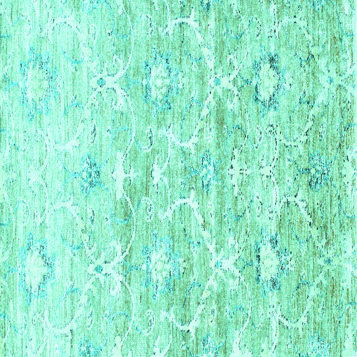 Square Abstract Turquoise Contemporary Rug, con837turq