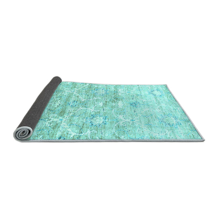 Sideview of Abstract Light Blue Contemporary Rug, con837lblu