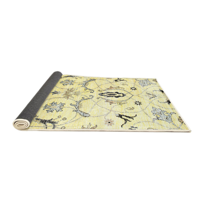 Thickness of Contemporary Brownish Green Modern Rug, con838