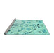 Sideview of Machine Washable Abstract Light Blue Contemporary Rug, wshcon838lblu