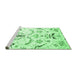 Sideview of Machine Washable Abstract Emerald Green Contemporary Area Rugs, wshcon838emgrn