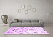 Machine Washable Abstract Purple Contemporary Area Rugs in a Living Room, wshcon838pur
