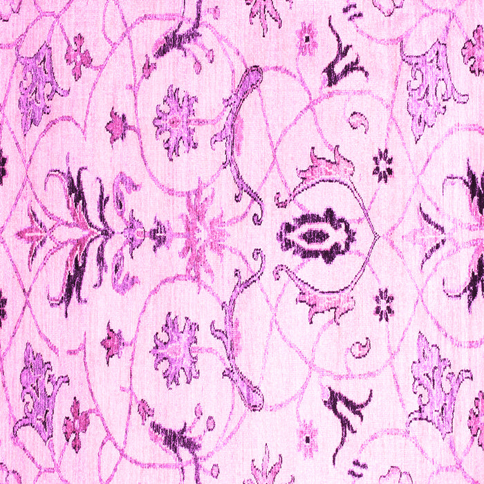 Square Machine Washable Abstract Pink Contemporary Rug, wshcon838pnk