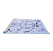 Sideview of Machine Washable Abstract Blue Contemporary Rug, wshcon838blu