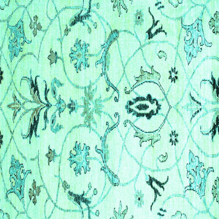 Square Abstract Turquoise Contemporary Rug, con838turq