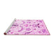 Sideview of Machine Washable Abstract Pink Contemporary Rug, wshcon838pnk