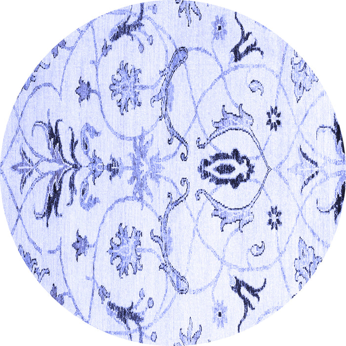 Round Machine Washable Abstract Blue Contemporary Rug, wshcon838blu