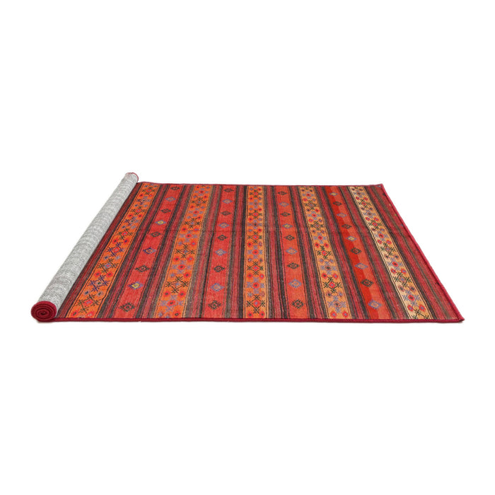 Serging Thickness of Machine Washable Contemporary Red Rug, wshcon839