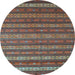 Round Oriental Light Blue Traditional Rug, con839lblu