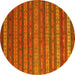 Round Oriental Yellow Traditional Rug, con839yw