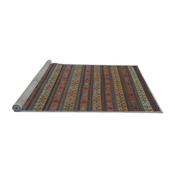 Sideview of Machine Washable Oriental Light Blue Traditional Rug, wshcon839lblu