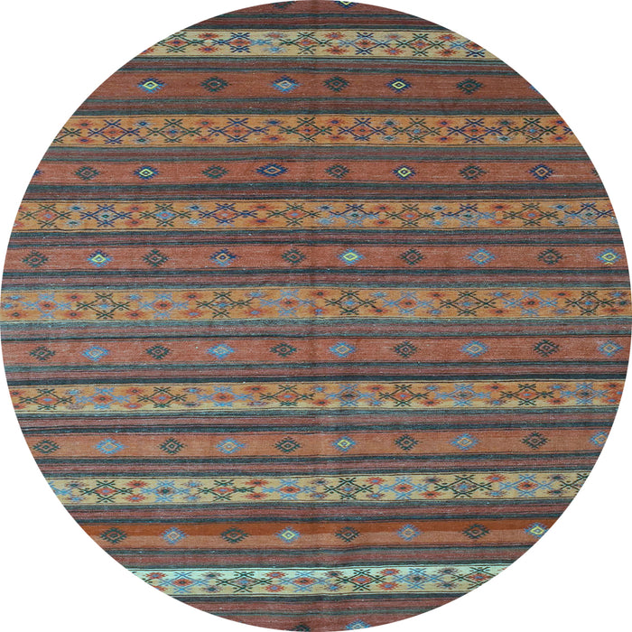 Round Machine Washable Oriental Light Blue Traditional Rug, wshcon839lblu