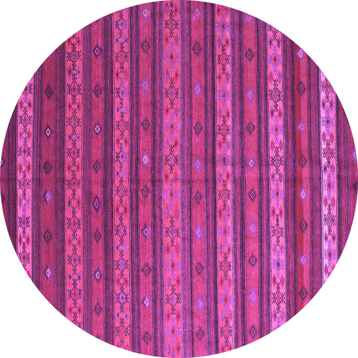 Round Machine Washable Oriental Purple Traditional Area Rugs, wshcon839pur