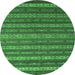 Round Oriental Emerald Green Traditional Rug, con839emgrn