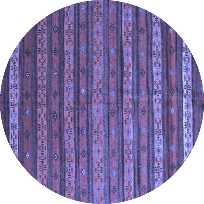 Round Machine Washable Oriental Blue Traditional Rug, wshcon839blu