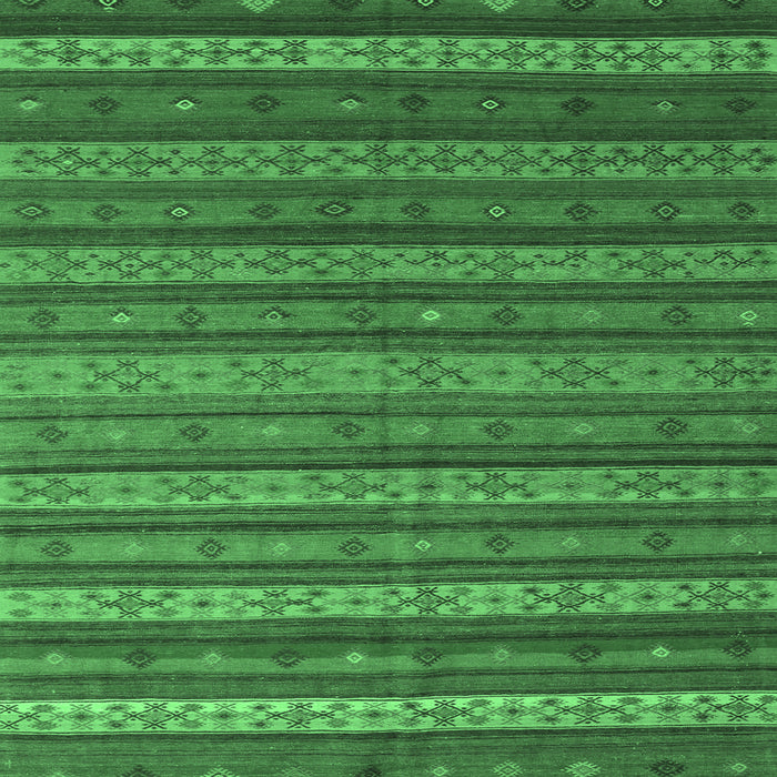 Square Machine Washable Oriental Emerald Green Traditional Area Rugs, wshcon839emgrn