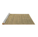 Sideview of Machine Washable Abstract Brown Contemporary Rug, wshcon83brn