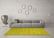 Machine Washable Abstract Yellow Contemporary Rug in a Living Room, wshcon83yw