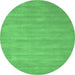 Round Abstract Emerald Green Contemporary Rug, con83emgrn