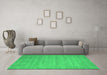 Machine Washable Abstract Green Contemporary Area Rugs in a Living Room,, wshcon83grn