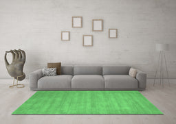Machine Washable Abstract Emerald Green Contemporary Area Rugs in a Living Room,, wshcon83emgrn
