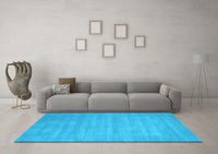 Machine Washable Abstract Light Blue Contemporary Rug, wshcon83lblu