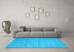Machine Washable Abstract Light Blue Contemporary Rug in a Living Room, wshcon83lblu