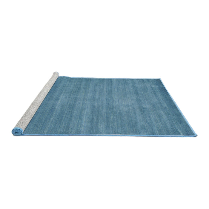 Serging Thickness of Machine Washable Contemporary Blue Ivy Blue Rug, wshcon84