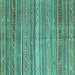 Square Machine Washable Southwestern Turquoise Country Area Rugs, wshcon840turq
