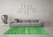 Machine Washable Southwestern Emerald Green Country Area Rugs in a Living Room,, wshcon840emgrn