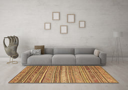 Machine Washable Southwestern Brown Country Rug in a Living Room,, wshcon840brn