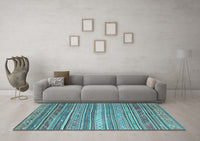 Machine Washable Southwestern Light Blue Country Rug, wshcon840lblu